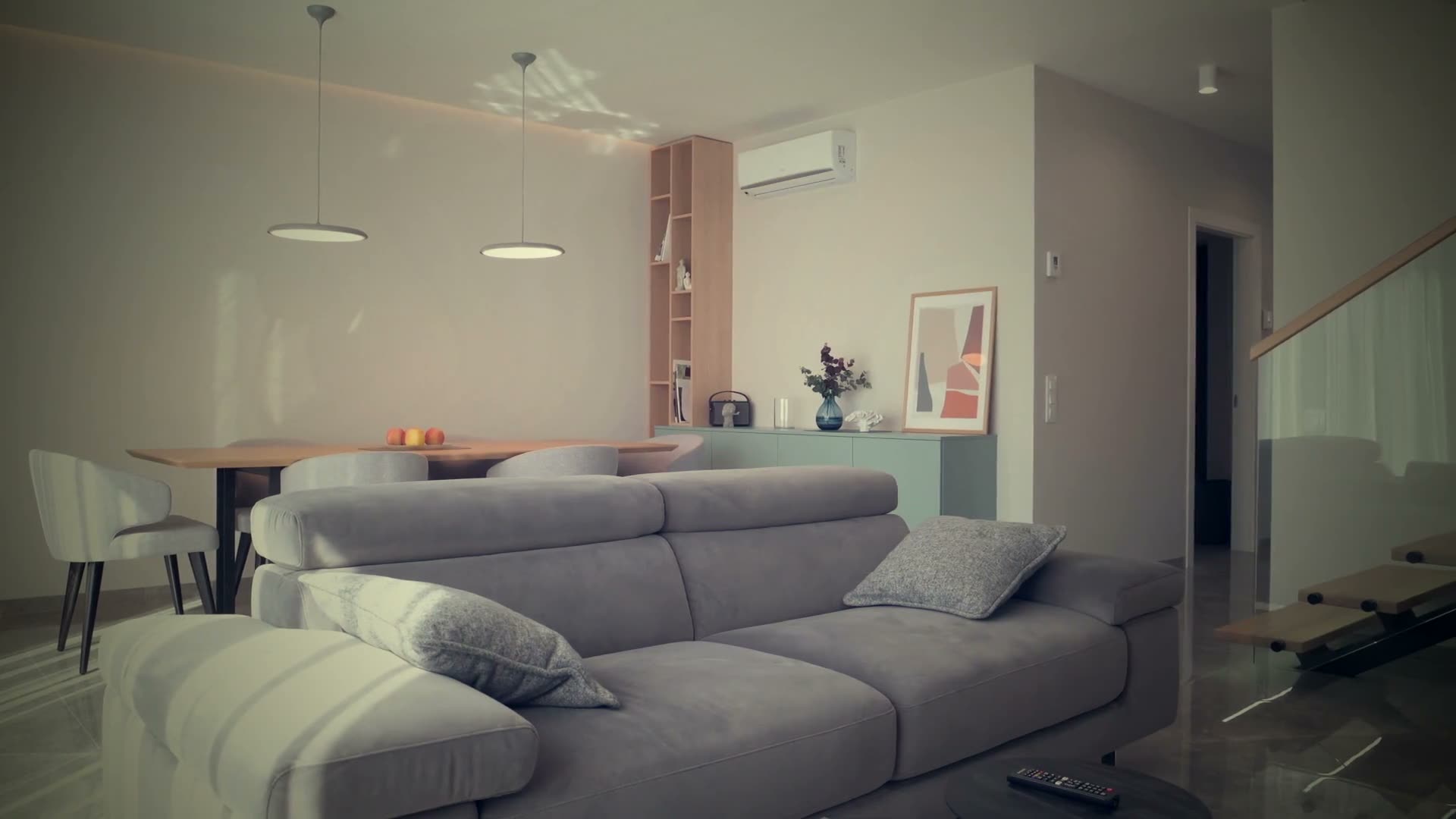 Moderner heller Wohnraum — Immobilienvideo