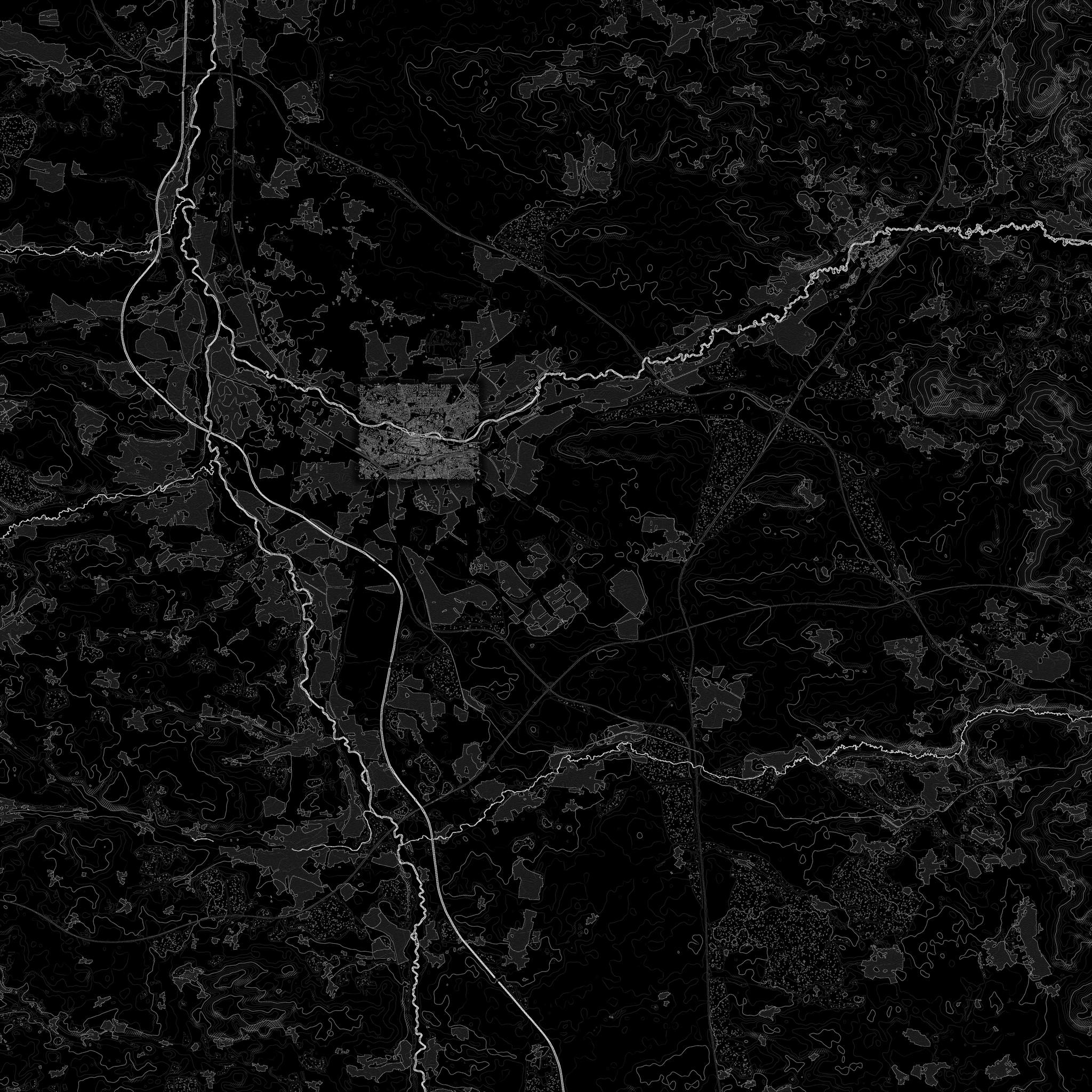 Drawn map of the area around Nürnberg