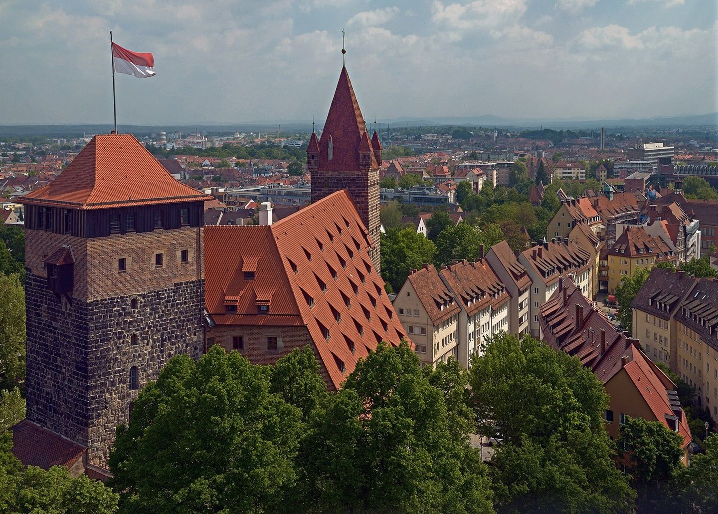 Castle: Pentagonal Tower and Imperial Stables above the old town